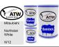 Preview: Mitsubishi, Northstar White, W12: 500ml Lackdose + 500ml Klarlack + 250ml Härter - Set, von ATW Autoteile West.